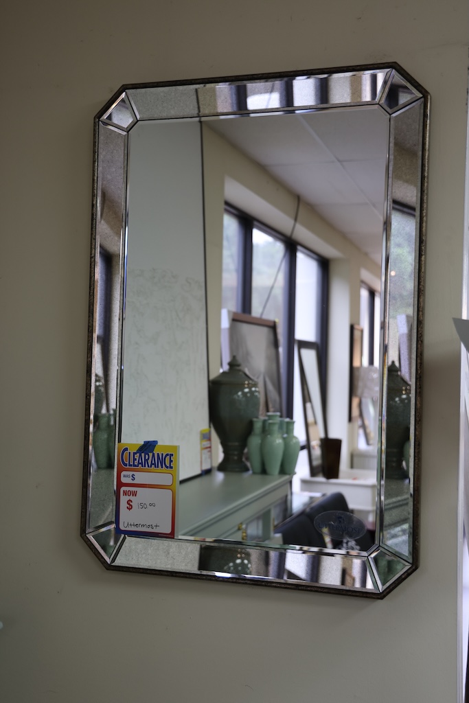 Uttermost Beveled Mirrored-Frame Wall Mirror — Octagonal Corners