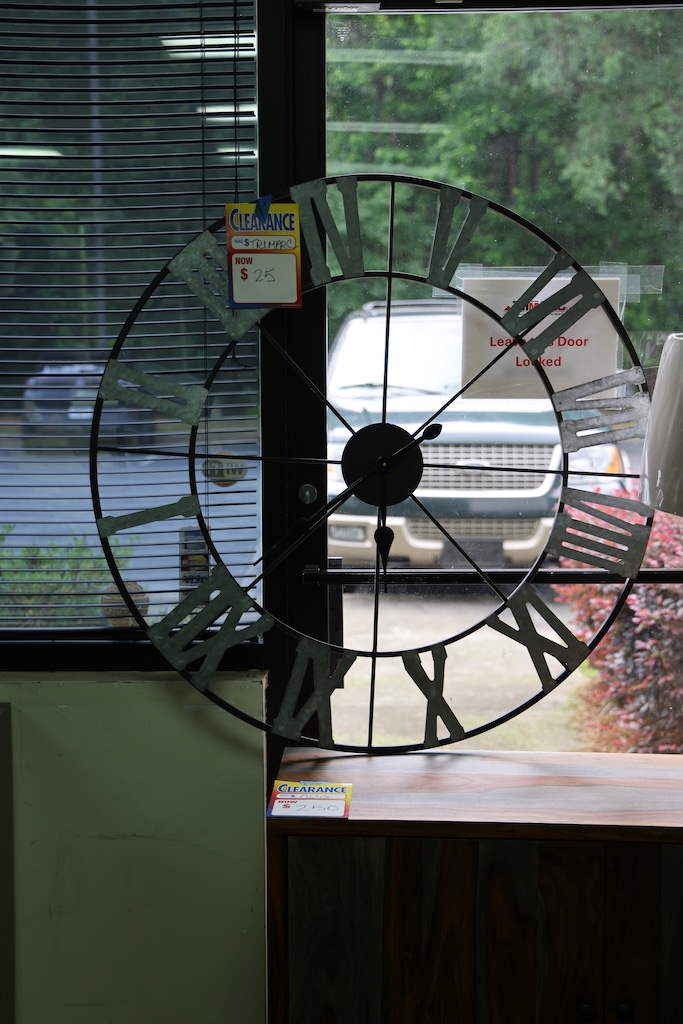 Oversized Open-Face Wall Clock — Matte Black Metal