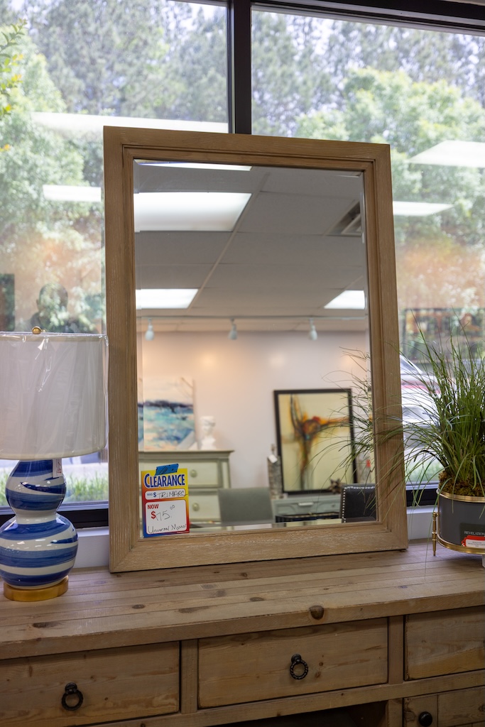 Universal Light Oak Frame Mirror