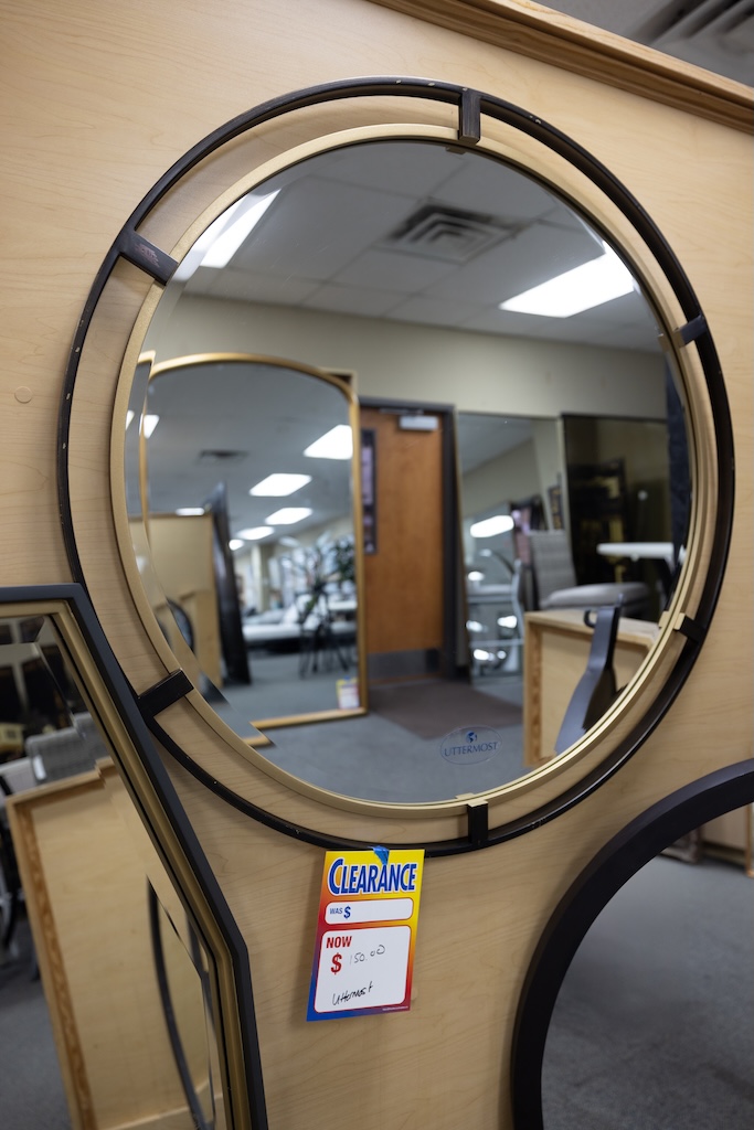 Uttermost Round Iron & Brass Wall Mirror